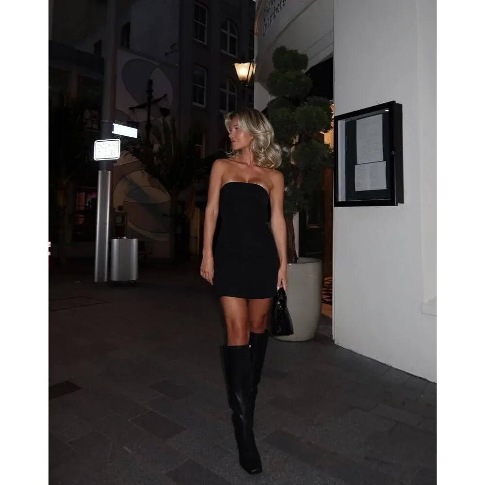 Women's Black Modatope Knee High Chunky Heel Square Toe Side Zipper Long boots - Picture 6 of 9